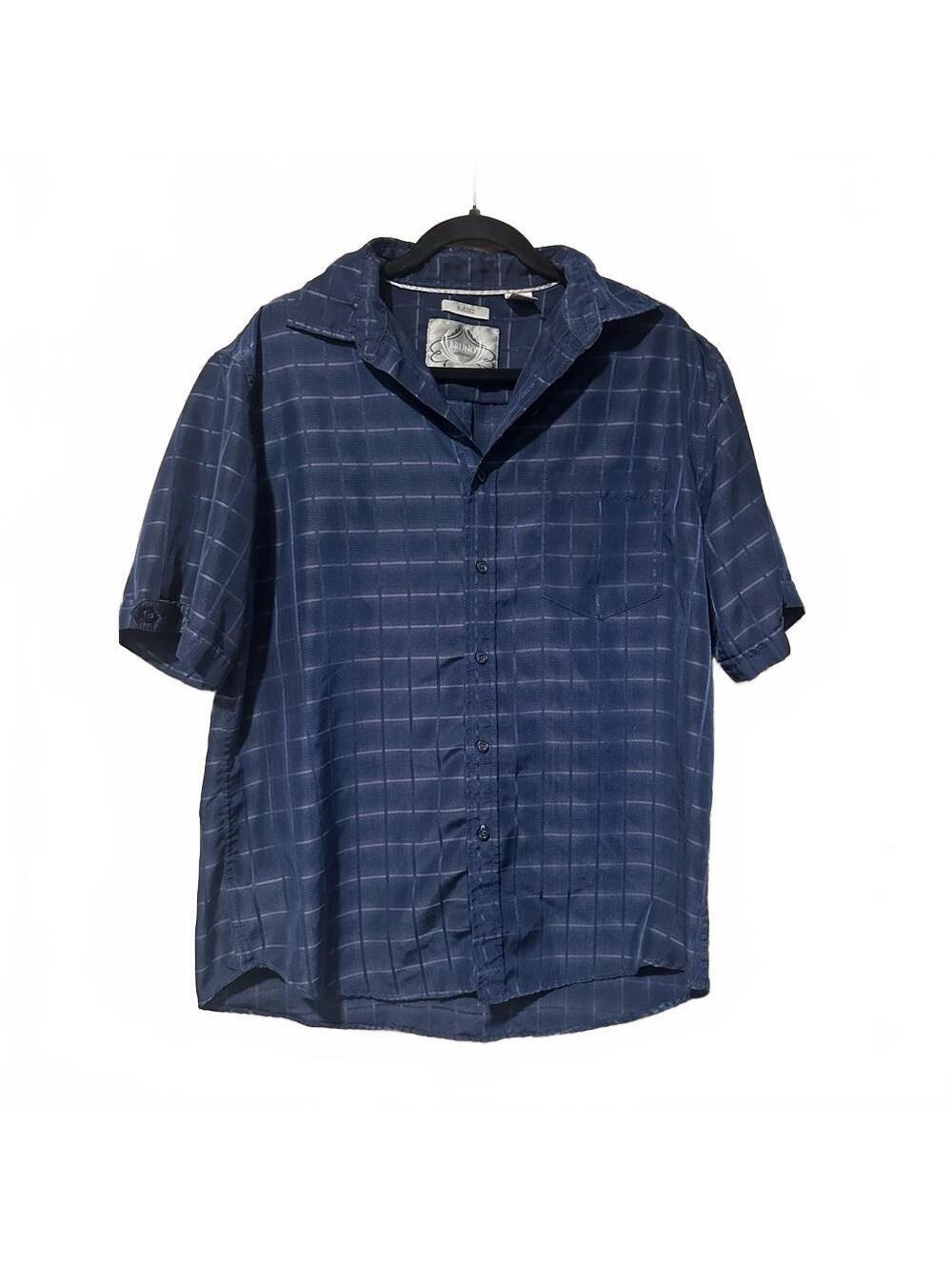 Men's Bruno New York Blue sueded button down